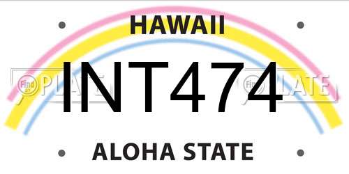 INT474 Hawaii License Plate