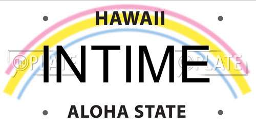 INTIME Hawaii License Plate