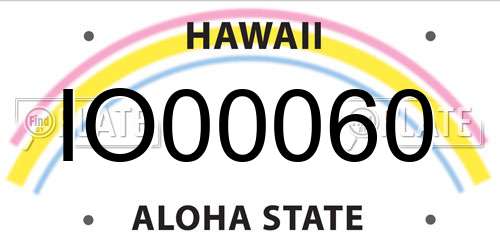 IO00060 Hawaii License Plate