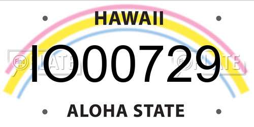 IO00729 Hawaii License Plate