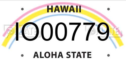 IO00779 Hawaii License Plate