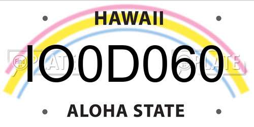 IO0D060 Hawaii License Plate