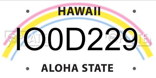 IO0D229 Hawaii License Plate