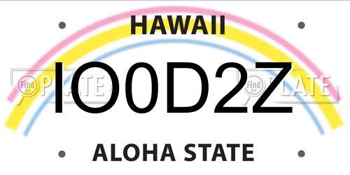 IO0D2Z Hawaii License Plate