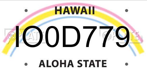 IO0D779 Hawaii License Plate