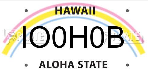 IO0H0B Hawaii License Plate
