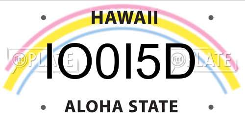 IO0I5D Hawaii License Plate