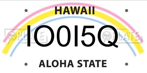 IO0I5Q Hawaii License Plate