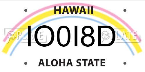 IO0I8D Hawaii License Plate