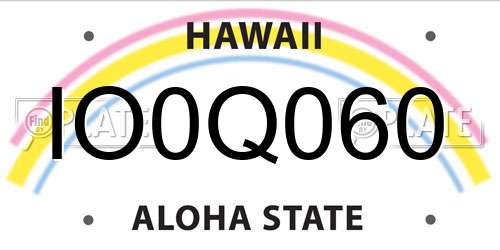 IO0Q060 Hawaii License Plate
