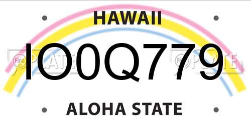IO0Q779 Hawaii License Plate