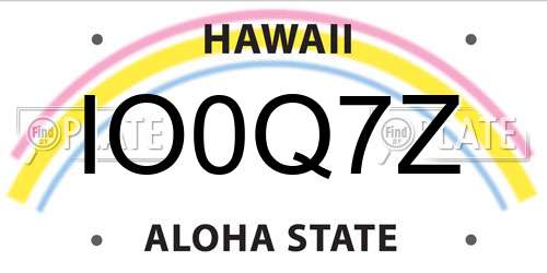 IO0Q7Z Hawaii License Plate