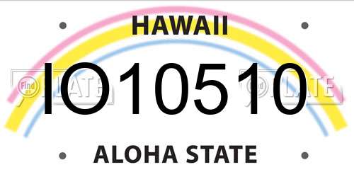 IO10510 Hawaii License Plate