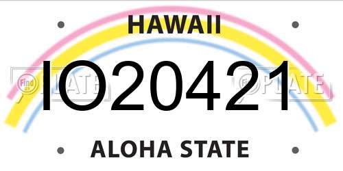 IO20421 Hawaii License Plate