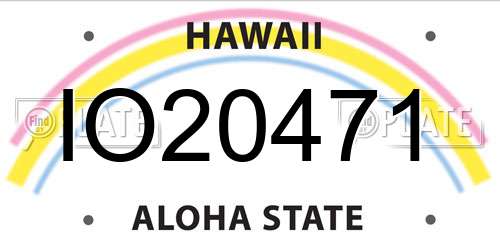 IO20471 Hawaii License Plate