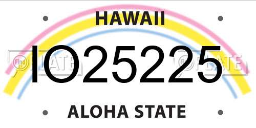 IO25225 Hawaii License Plate