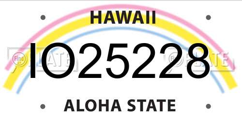 IO25228 Hawaii License Plate