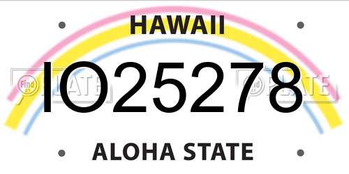 IO25278 Hawaii License Plate