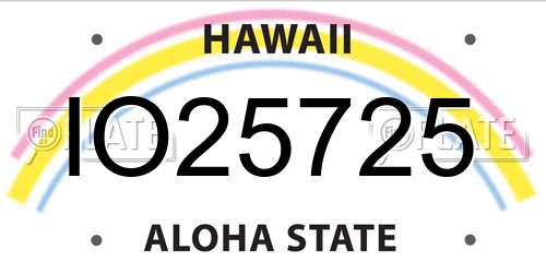 IO25725 Hawaii License Plate