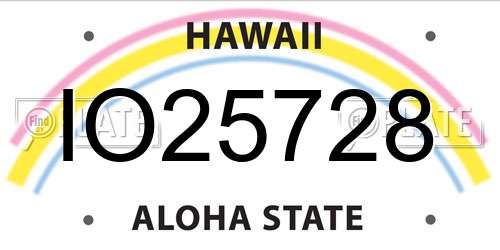 IO25728 Hawaii License Plate