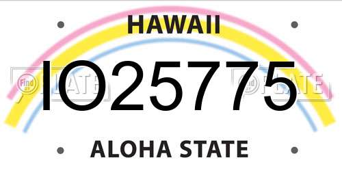 IO25775 Hawaii License Plate