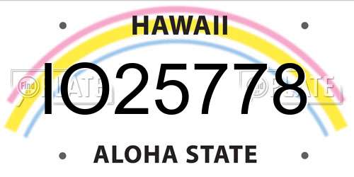 IO25778 Hawaii License Plate