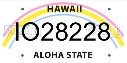 IO28228 Hawaii License Plate