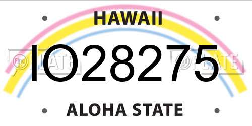 IO28275 Hawaii License Plate