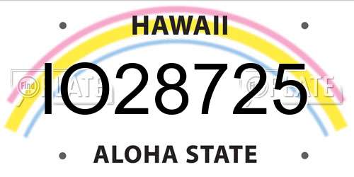 IO28725 Hawaii License Plate