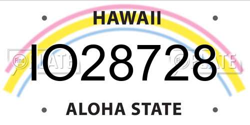 IO28728 Hawaii License Plate