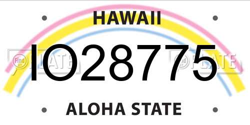 IO28775 Hawaii License Plate