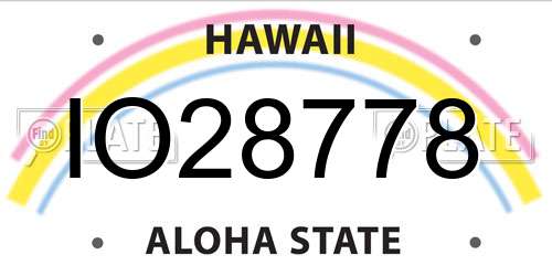 IO28778 Hawaii License Plate