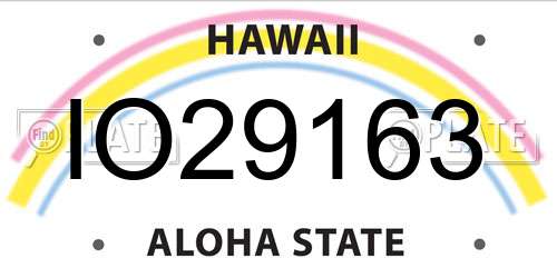 IO29163 Hawaii License Plate