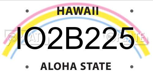 IO2B225 Hawaii License Plate