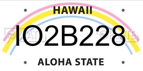 IO2B228 Hawaii License Plate