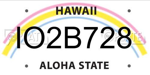 IO2B728 Hawaii License Plate