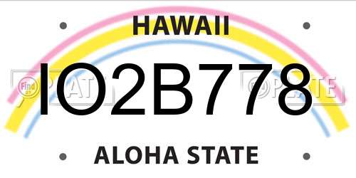 IO2B778 Hawaii License Plate