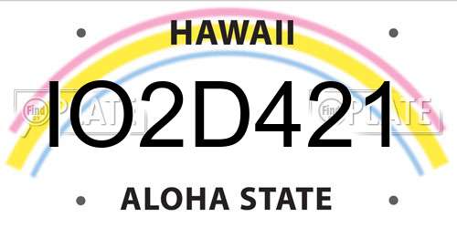 IO2D421 Hawaii License Plate