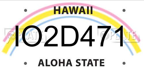 IO2D471 Hawaii License Plate
