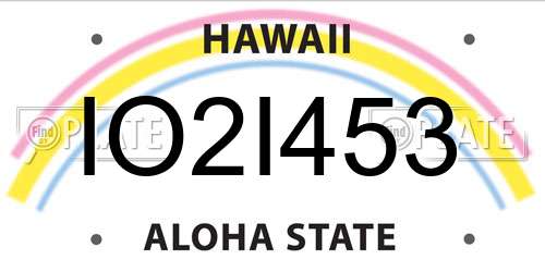 IO2I453 Hawaii License Plate