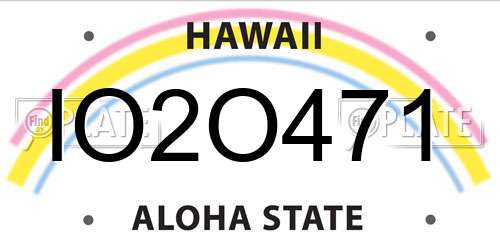 IO2O471 Hawaii License Plate
