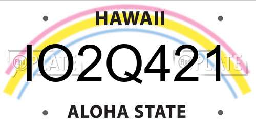 IO2Q421 Hawaii License Plate