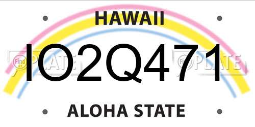 IO2Q471 Hawaii License Plate