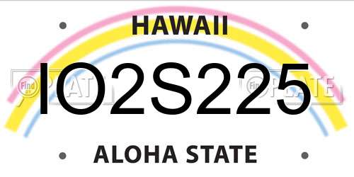 IO2S225 Hawaii License Plate