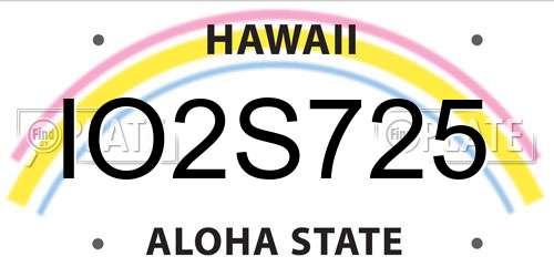 IO2S725 Hawaii License Plate