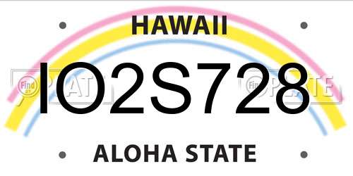 IO2S728 Hawaii License Plate