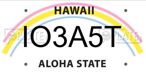IO3A5T Hawaii License Plate