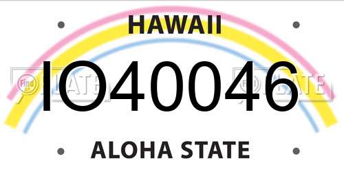 IO40046 Hawaii License Plate
