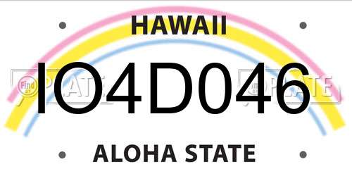 IO4D046 Hawaii License Plate