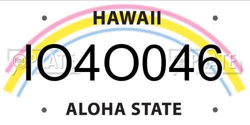 IO4O046 Hawaii License Plate